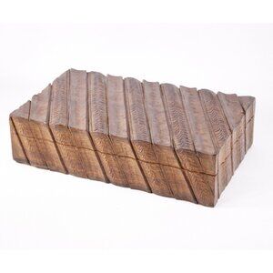 Vintage carved wooden box, mens trinket box, eco friendly business card box, mid